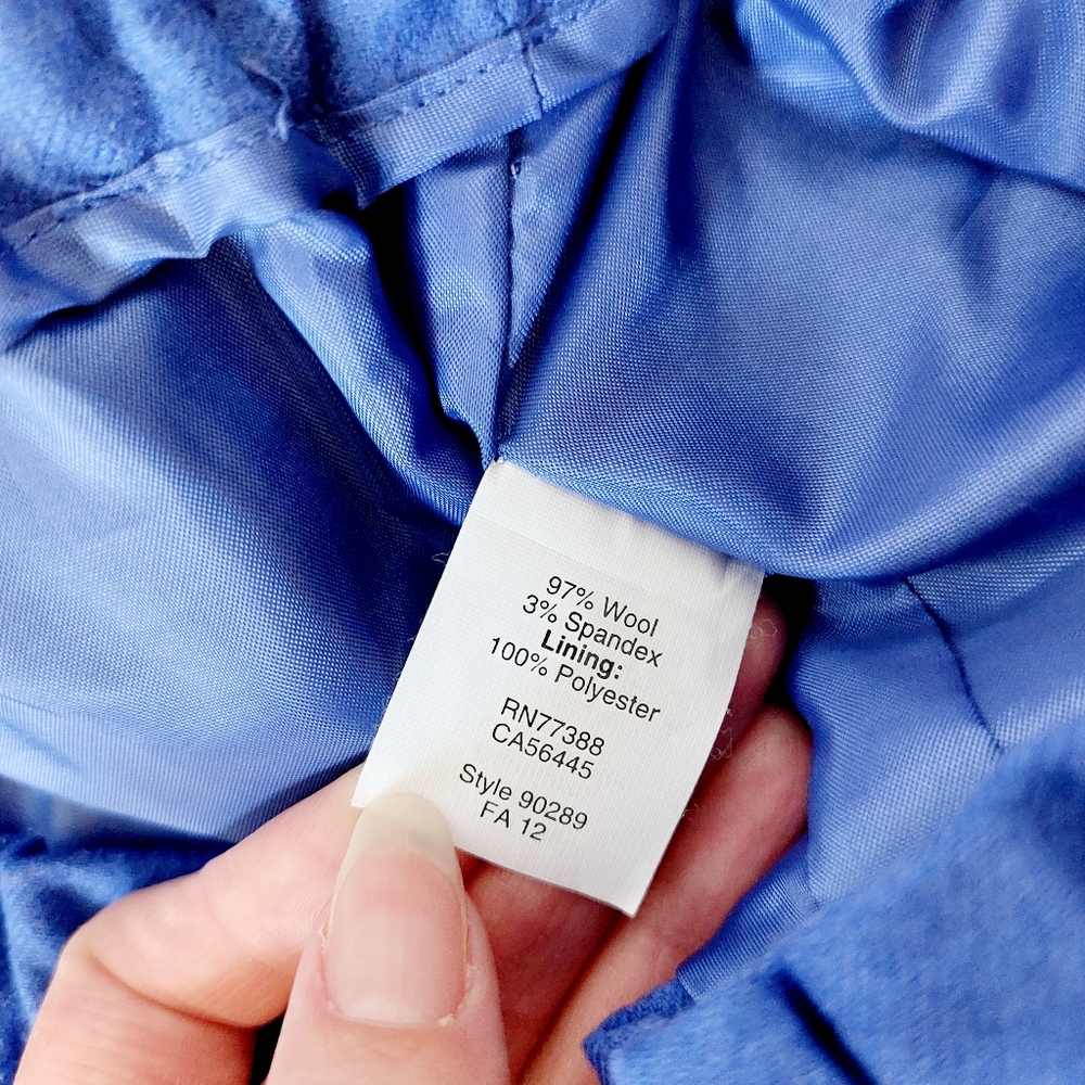 Blue Wool Skirt Paperbag Waist Pockets size 10 J.Crew - Picture 7 of 7